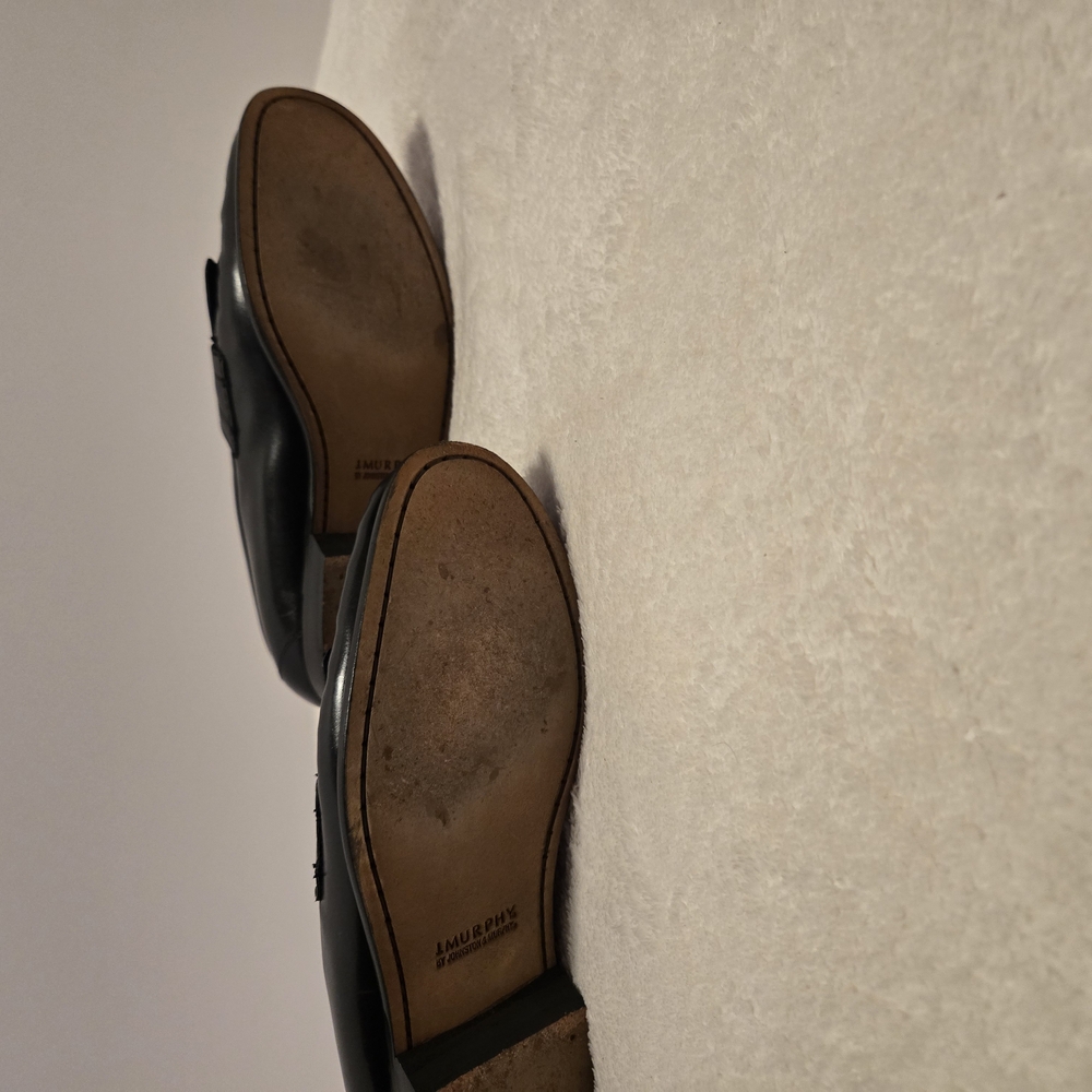 Black Leather Loafers with Smooth Sole